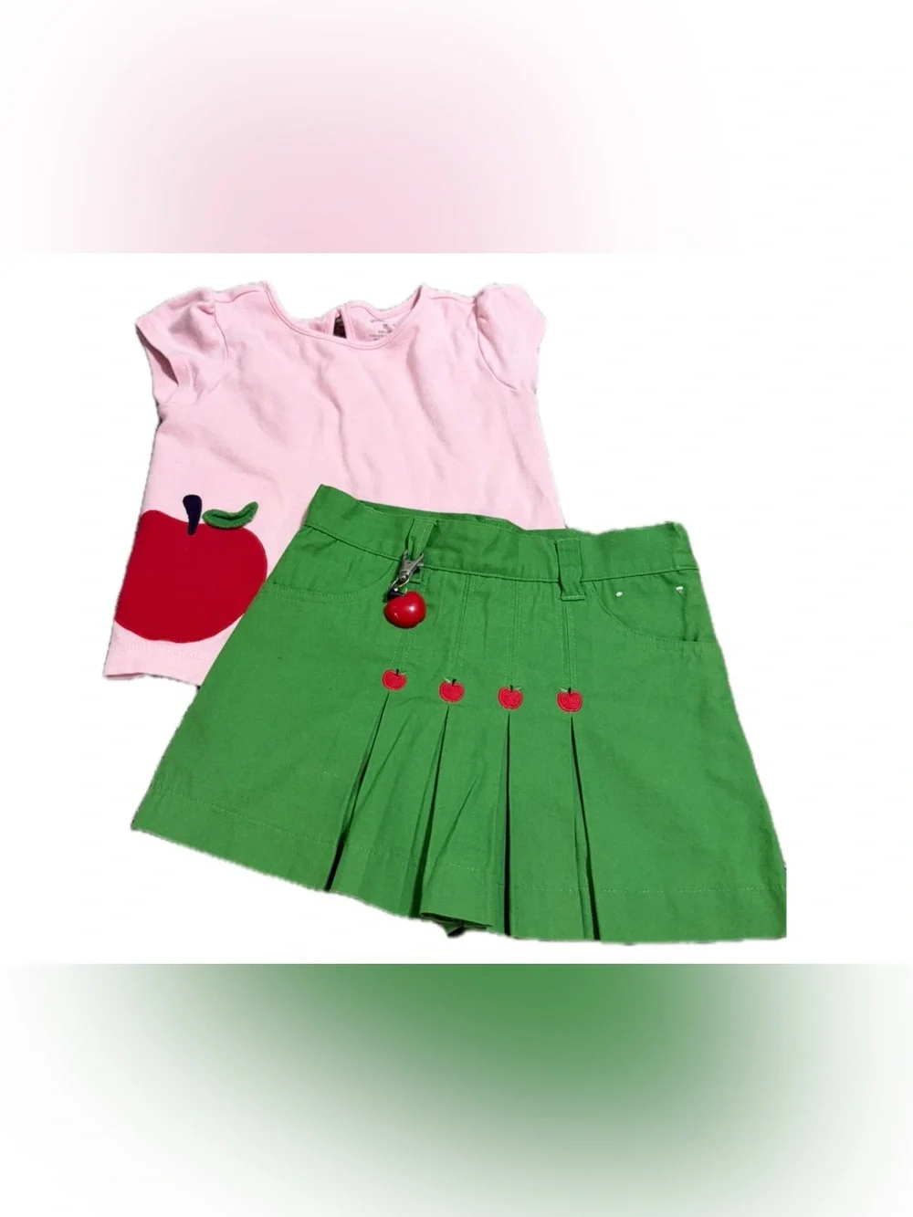 Gymboree 3t prep school skort and apple shirt bundle